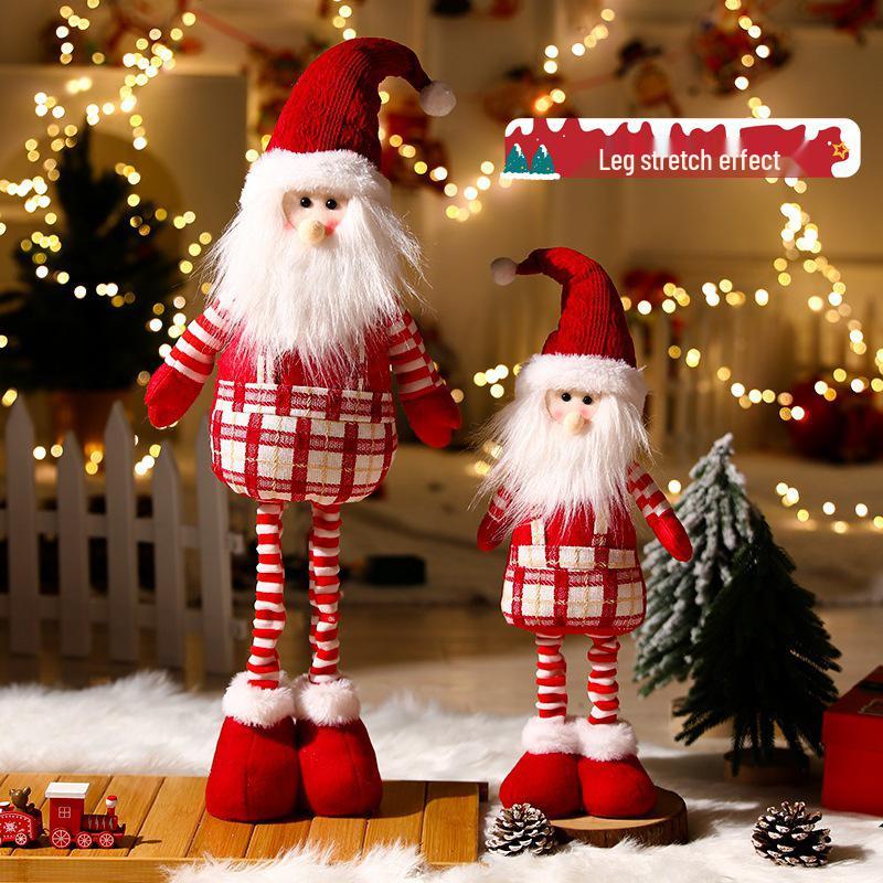 Christmas Cartoon Plush Doll Ornament: Santa, Snowman, Reindeer for Tree Decoration