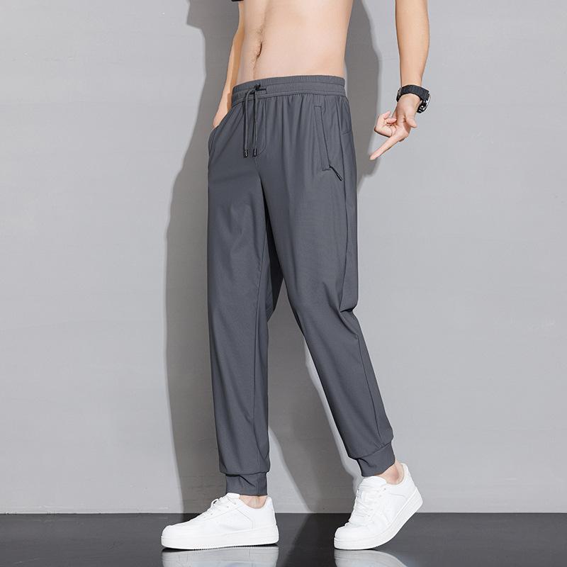 Pantaloni Estivi Taglia Grande in Seta Ghiaccio Pantaloni Casual da Uomo Asciugatura Rapida Traspiranti Pantaloni in Seta Ghiaccio