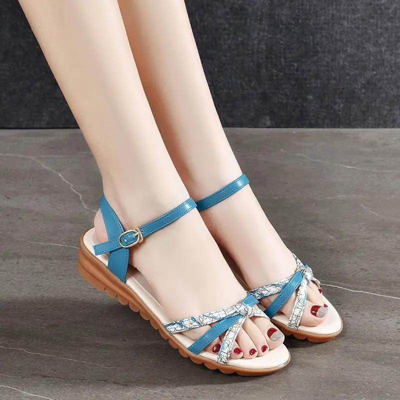 Fashion With Low Heels Buckles Woman Shoes High Quality Shoe 2025 Luxury Trending Sandals for Women Casual Vintage Offer Sandal On Sale