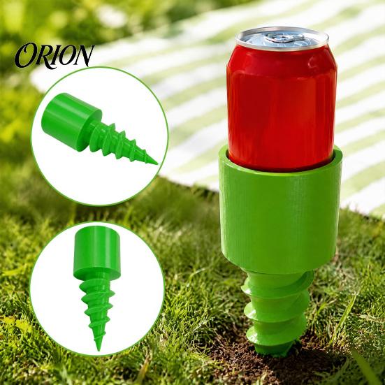 Ground Beverage Stake Beach Sand Cup Holder, Stable Spiral Screw-in Stake, 3D Drink Holder Print Portable Coaster for Lawn Picnic And Camping Garden