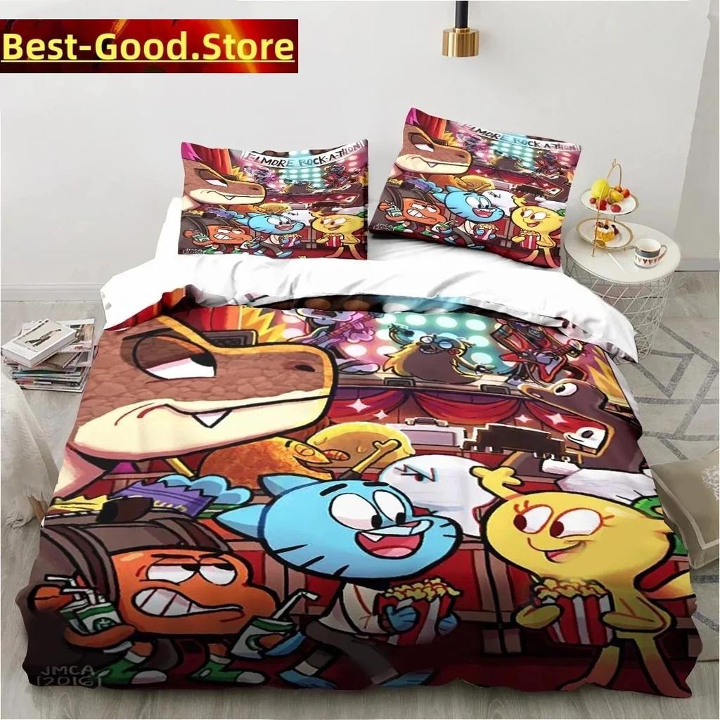 Carton The Amazing World Beding Set Gumbal Young Boys Young Girls Twin Quen King-Sized Dimensionsd Dimensions Soft Duvet Cover Pilowcase Bed boys