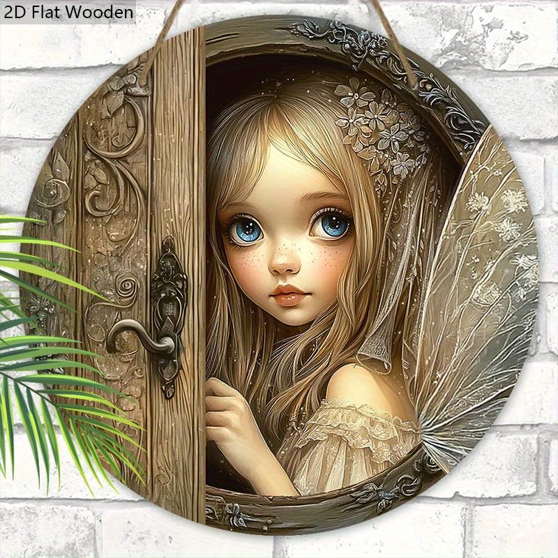 Rustic Fairy Wooden Sign - Charming Decorative Plaque with Peeking Fairy Design - Ideal Gift for Home, Garden Decor