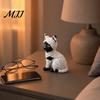 Small Spooky Decoration Mummy Black Cat Resin Figurine, Halloween Kitten Statue with Big Eyes & Wrapped Bandages, Festive Figurine Cute Desk