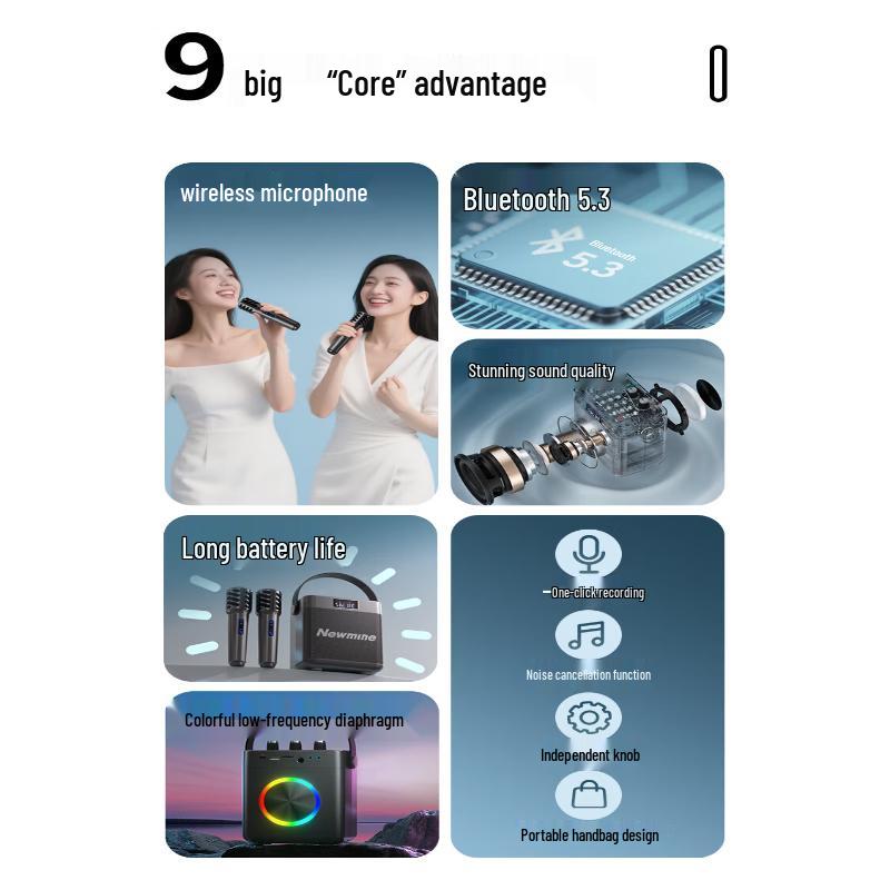 Newsmy K519 Portable Karaoke Bluetooth Speaker CN plug (adapter included)