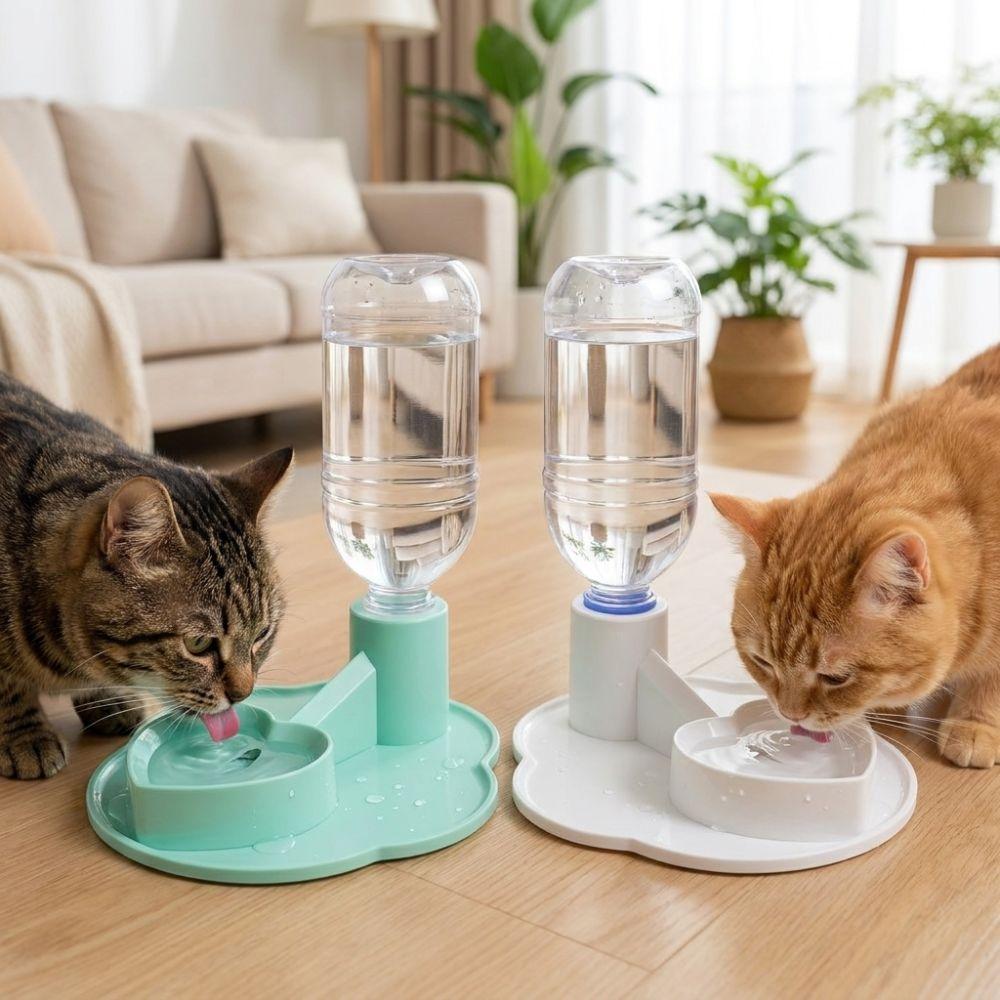 Rutschfester Katzen-Schwerkraft-Wasserspender Kunststoff Haustier-Wasserbrunnen Automatischer Haustier-Wassertank Innenbereich