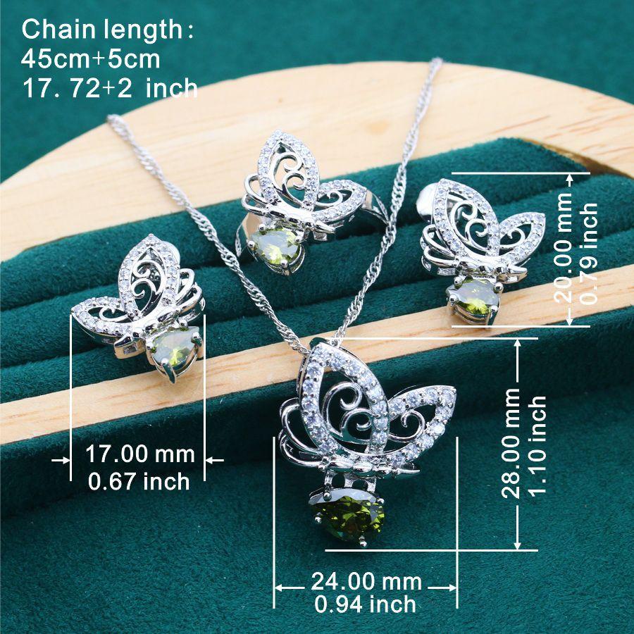 European and N Fashion Light Luxury Zircon Inlaid Butterfly Jewelry Earrings Rings Necklace Mothers Day Gift