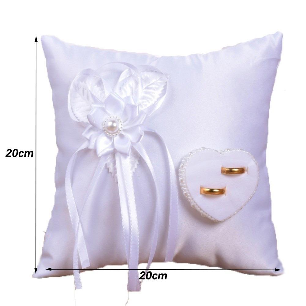 Handmade Bridal Ring Cushion Polyester Wedding Ring Holder Wedding Ring Pillow  Engagement Ceremony