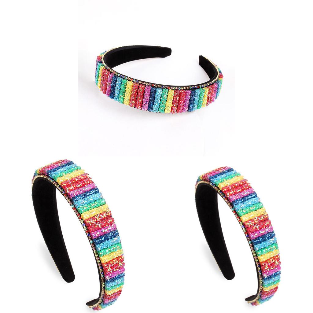 Handcrafted Water Diamond Fashion Headband With Floral Pattern For Girls And Teens