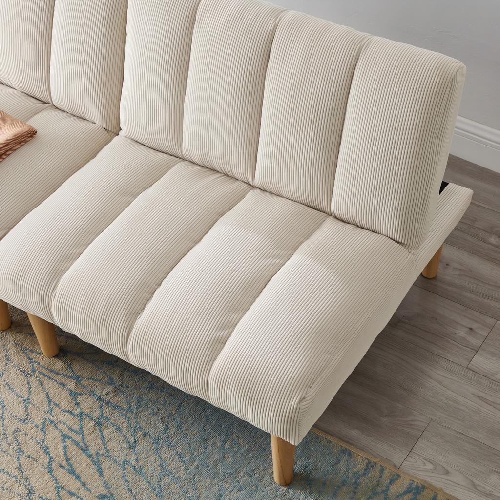 2-Seater Sleeper Sofa 167CM – Folding Sofa Bed with 3-Way Adjustable Backrest, Space-Saving Sleeper Couch for Living Room & Office