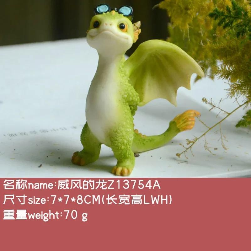 Resin Simulation Magic Animal Dragon Dinosaur Miniature Fairy Garden Terrarium Bonsai Decor Dragon Figurine