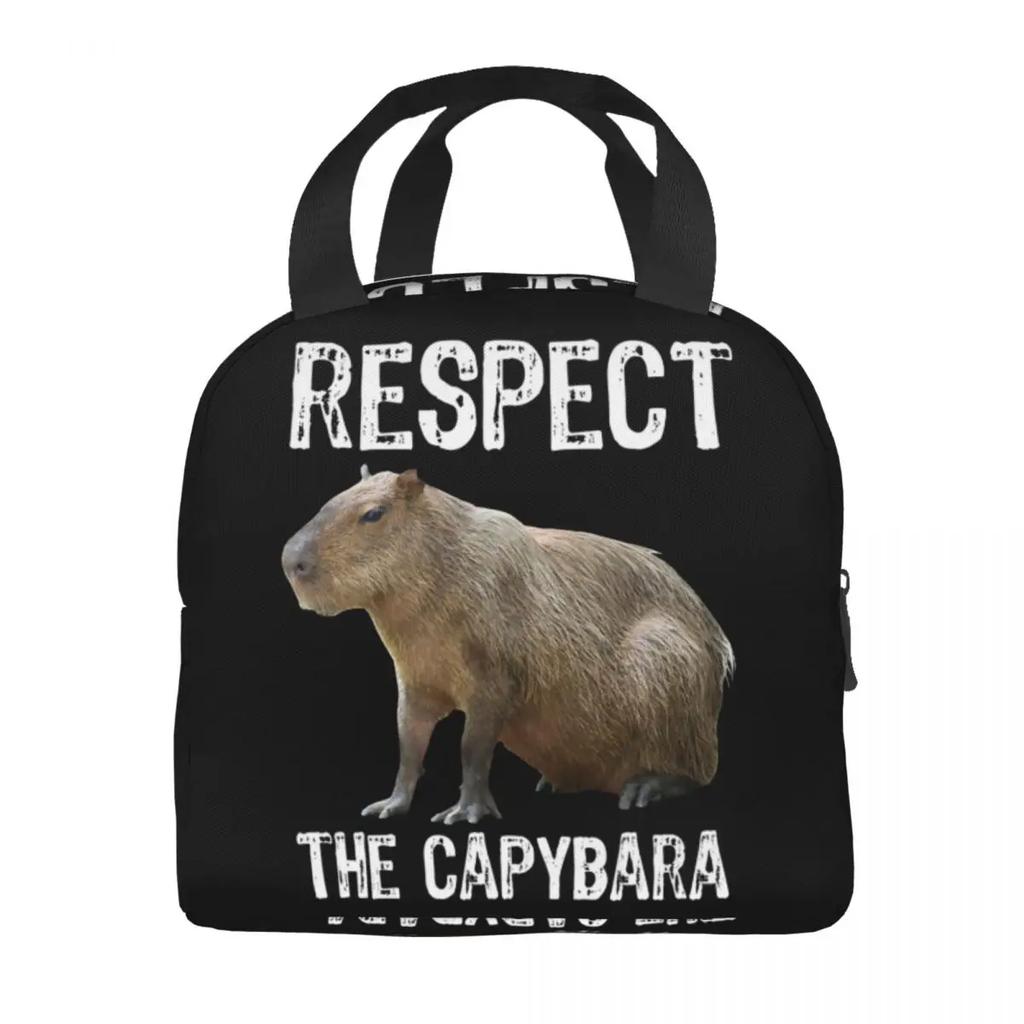 Anpassad Respektera Kapybaran Rolig Gnagare Kapybara Lunchväska Män Kvinnor Varm Kylväska Isolerade Matlådor för Student Skola