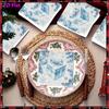 20pcs Disposable Napkins with Christmas Snowman Pattern Print for Wedding,Parties,and Daily Use for Thanksgiving Fall Christmas Table Decoration