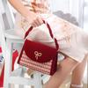 Women'S Bag, Red Niche Thousand Bird Grid, Large Capacity Diagonal Bag, Wedding Gift, Bridal Wedding Bag