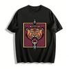 Vintage Sword Through Tiger Head Graphic Casual Tee Pure Cotton T-shirt
