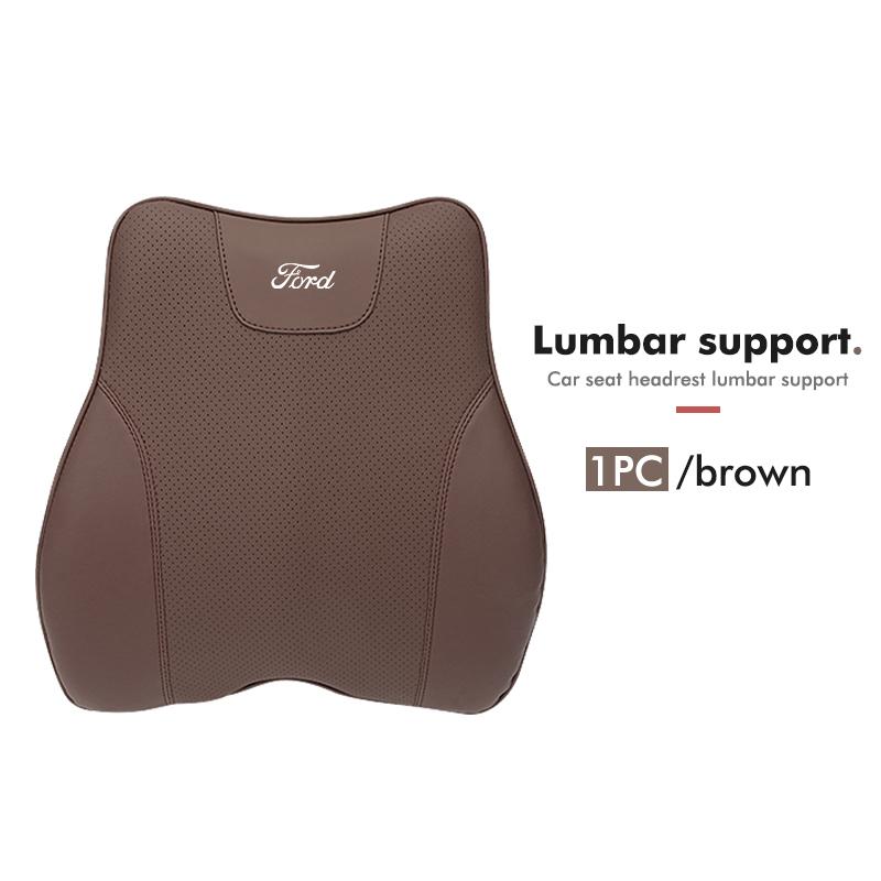 Car Headrest Lumbar Support Leather Auto Seat Neck Waist Cushion For Ford Fiesta Ranger Mondeo Escape Ecosport Fusion Explorer