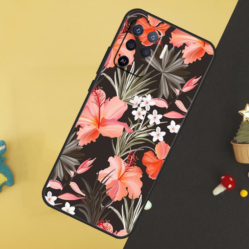 Tropical Paradise Hawaiian Flower For OPPO A79 A58 A78 A98 A53S A57S A54S A74 A94 A17 A77 A5 A9 A96 A76 A16 A52 A72 A15 Case