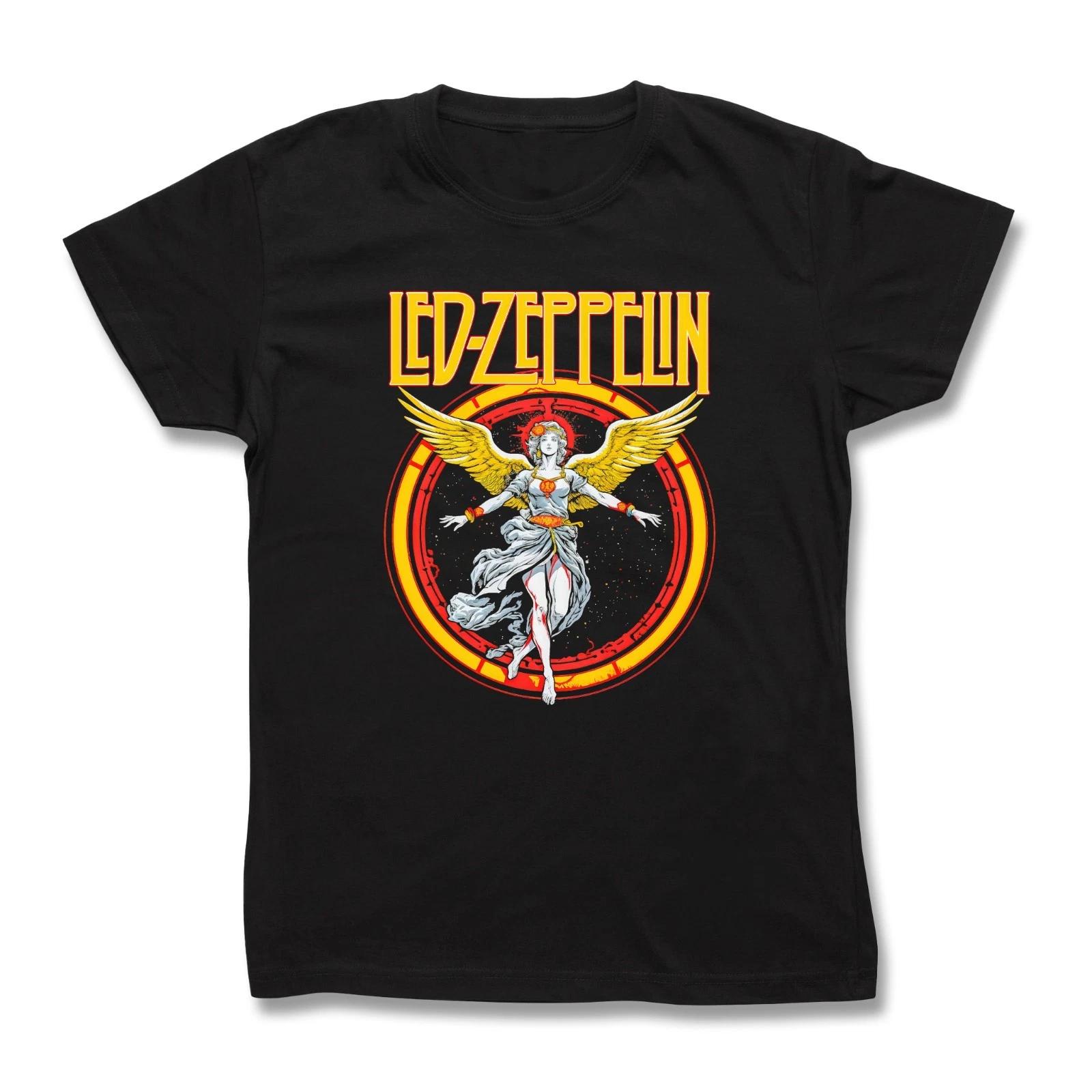 Led Zeppelin Angel black unisex cotton T-shirt - Hard rock / heavy metal Tee 3XL