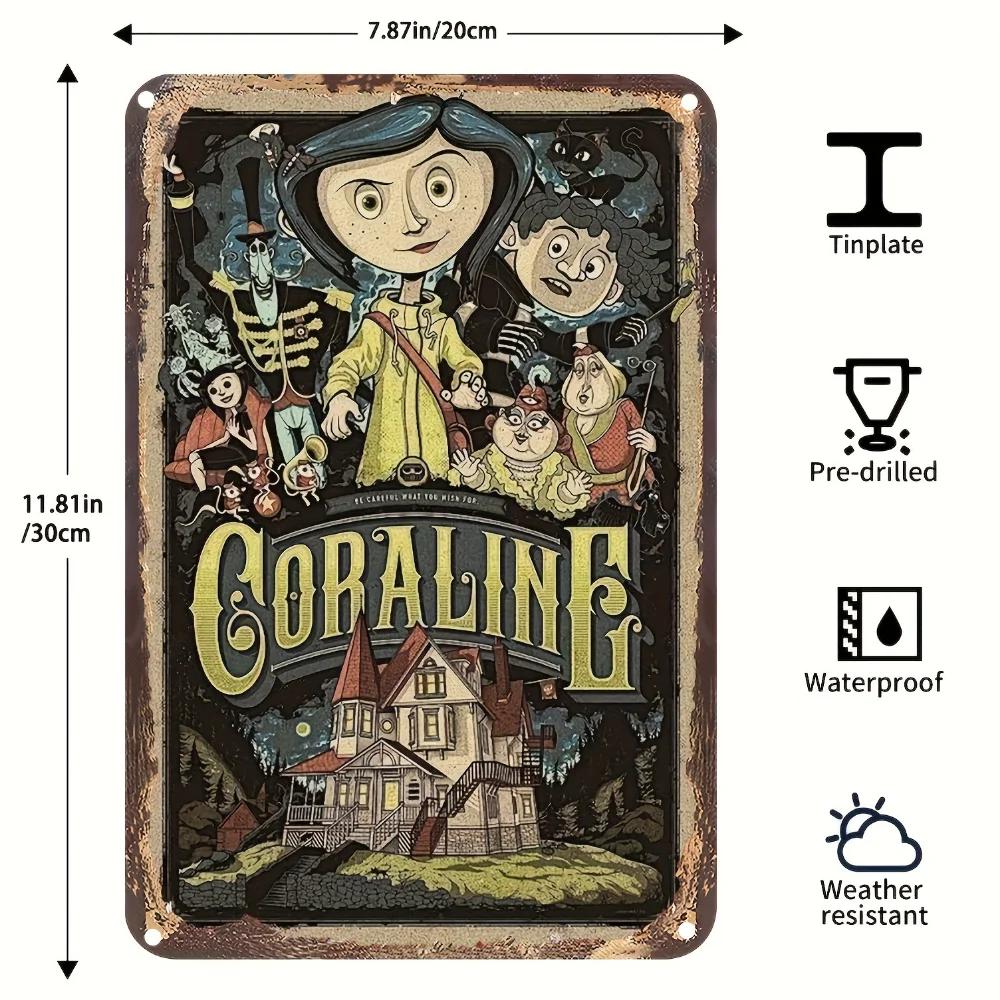 Анимационный фильм «Кэролайн» Винтажный металлический знак — фото 2