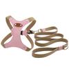 New Soft Leather Dog Vest Harness and Leash Set for Small Medium Dogs - Comfortable Escape-Proof Pet Harness Vest
