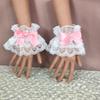 1Pair Ruffled Wrist Cuffs Lace Maid Cosplay Bracelet Sweet Hand Sleeve  Lolita