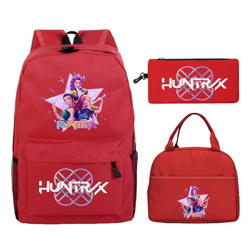 Animation Cartoon Printing Trend Student School Bag Lunch Bag Stationery Pencil Bag Combination Three-Piece Set