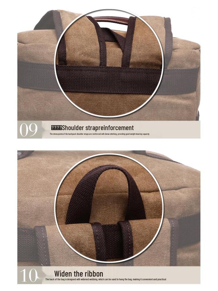 Korean Style Men's Canvas Backpack: Large Capacity, Multifunctional for Travel & Hiking