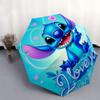 Stitch,Love Automatic Folding Umbrella   Simple 8 Rib Design, Bright Cartoon Pattern, Durable Iron Frame, Suitable For Travel, Outdoor, Beac