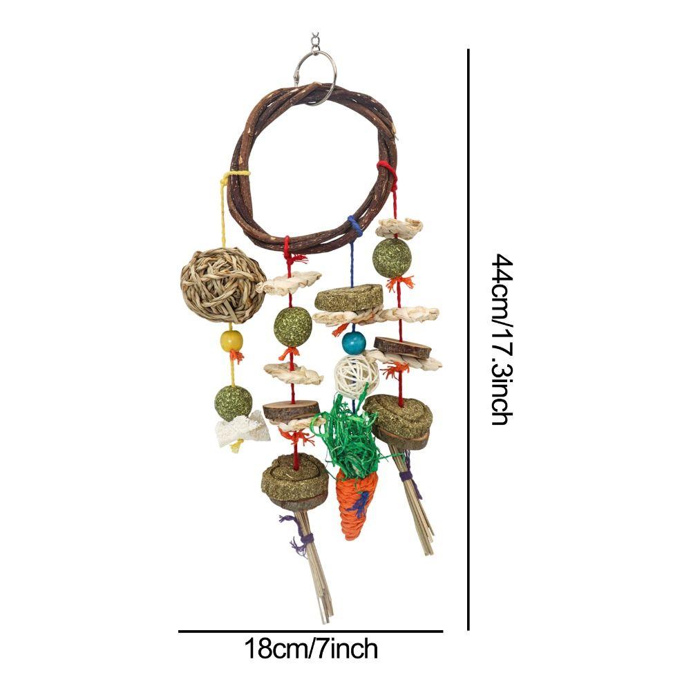 Grinding Natural Guinea Pigs Bunny Cage Accessories Molar Rattan Ring Buuny Chew Toy Rabbit Treats