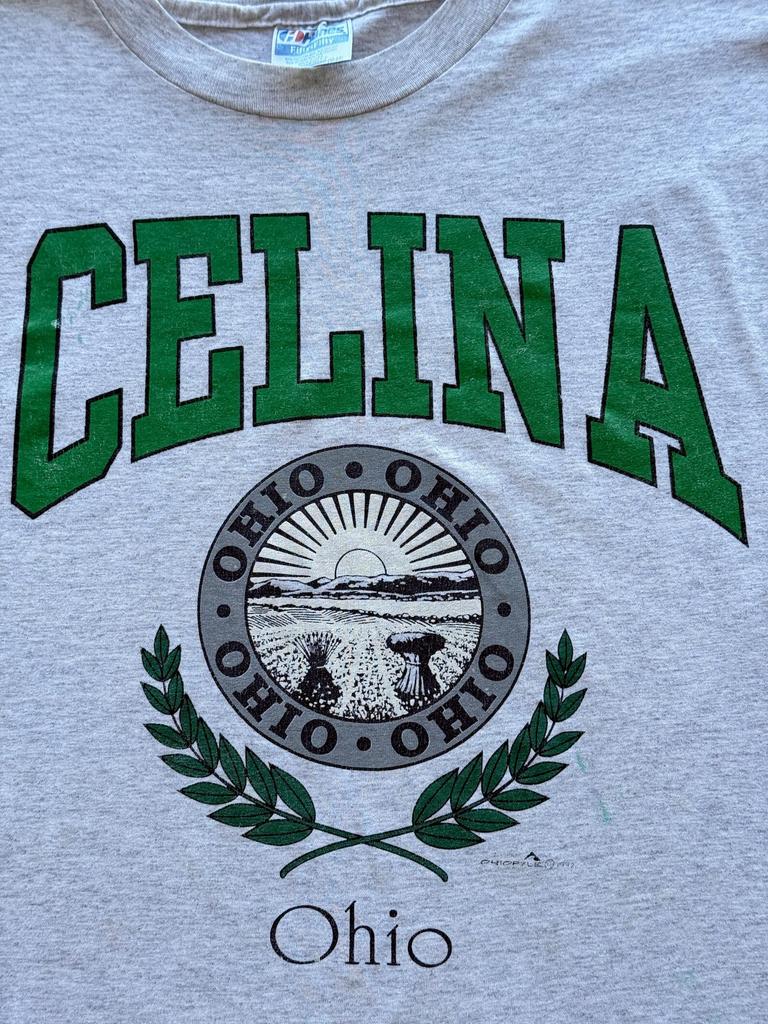 Grey Celina Ohio 90's Vintage Single Stitch Graphic T-Shirt - XXL