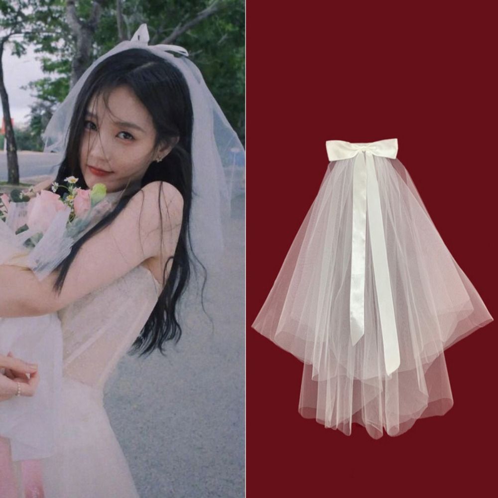 Flower Bridal Veil Pearl Wedding Gauze Wedding Marry Veil  Bride Accessories