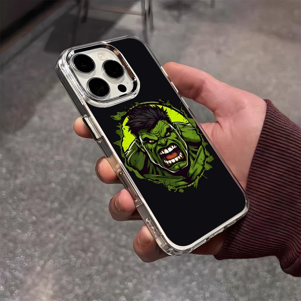 Superhero H-Hulk Phone Case For IPhone 17 Air 16 E 15 14 13 12 11 Plus Pro Max Electroplated Transparent Soft Shell