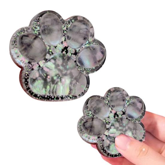 Clear Cat Paw Squeeze Toy Anxiety Stress Relief Glitter Kitten Paw Pinch Sensory Toy