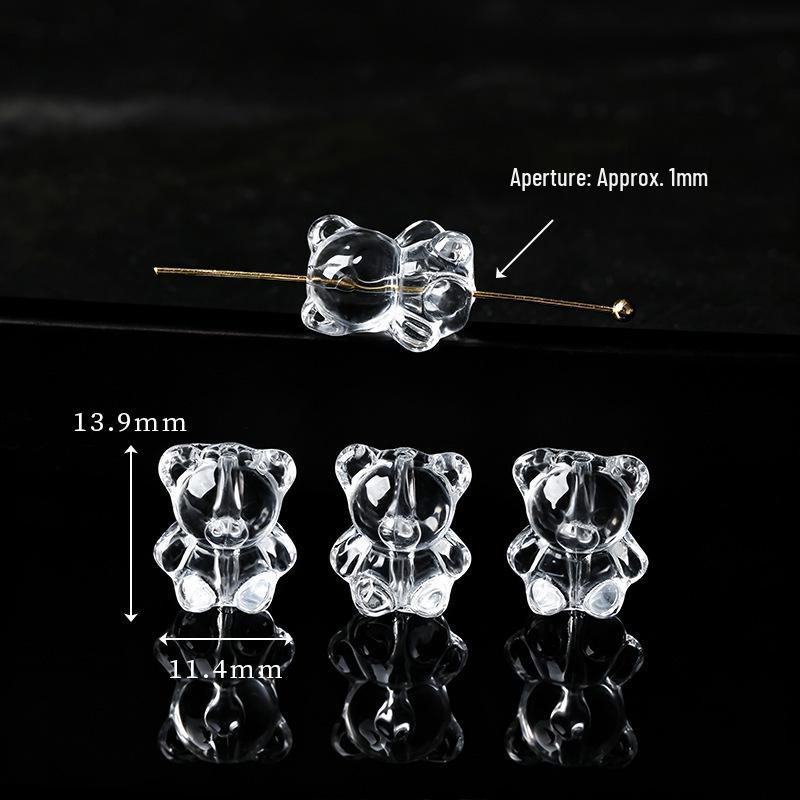 Handmade White Crystal Nine-Tailed Fox Pixiu Glass Bead Accessory