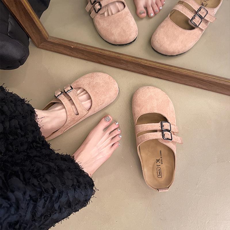 Fashion Shoes Cover Toe Loafers Woman's Slippers Platform Slides 2025 Spring Loafers Female Shoes House Slippers Platform Cover Toe Slid