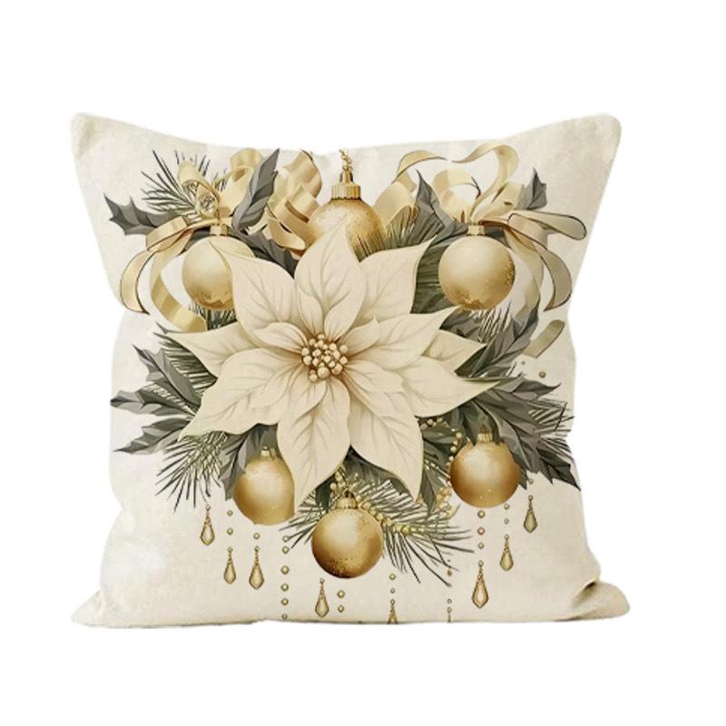 

Рождественская подарочная коробка Наволочка с принтом Новый стиль Лен Цветок Дом Диван Декоративная наволочка 45 * 45Cm without pillow core