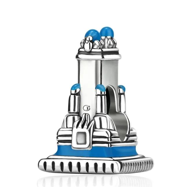 New Copper Architecture Castle Tower Ferris Wheel Charm Fit Original Pendant Bracelets Necklace Women Diy Jewelry