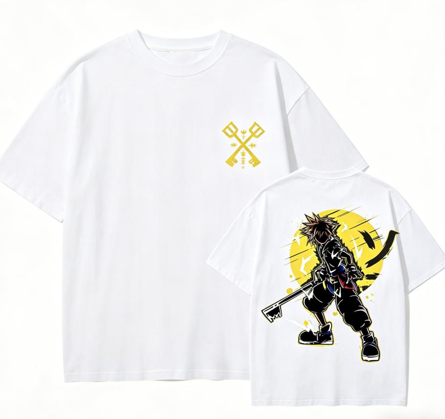 

Kingdom Hearts Сора Аниме Любитель Футболка Круглогодичная одежда Личность Одежда Большой Размер Унисекс Новая модель Для пар Высокое качество Мягкая 4XL