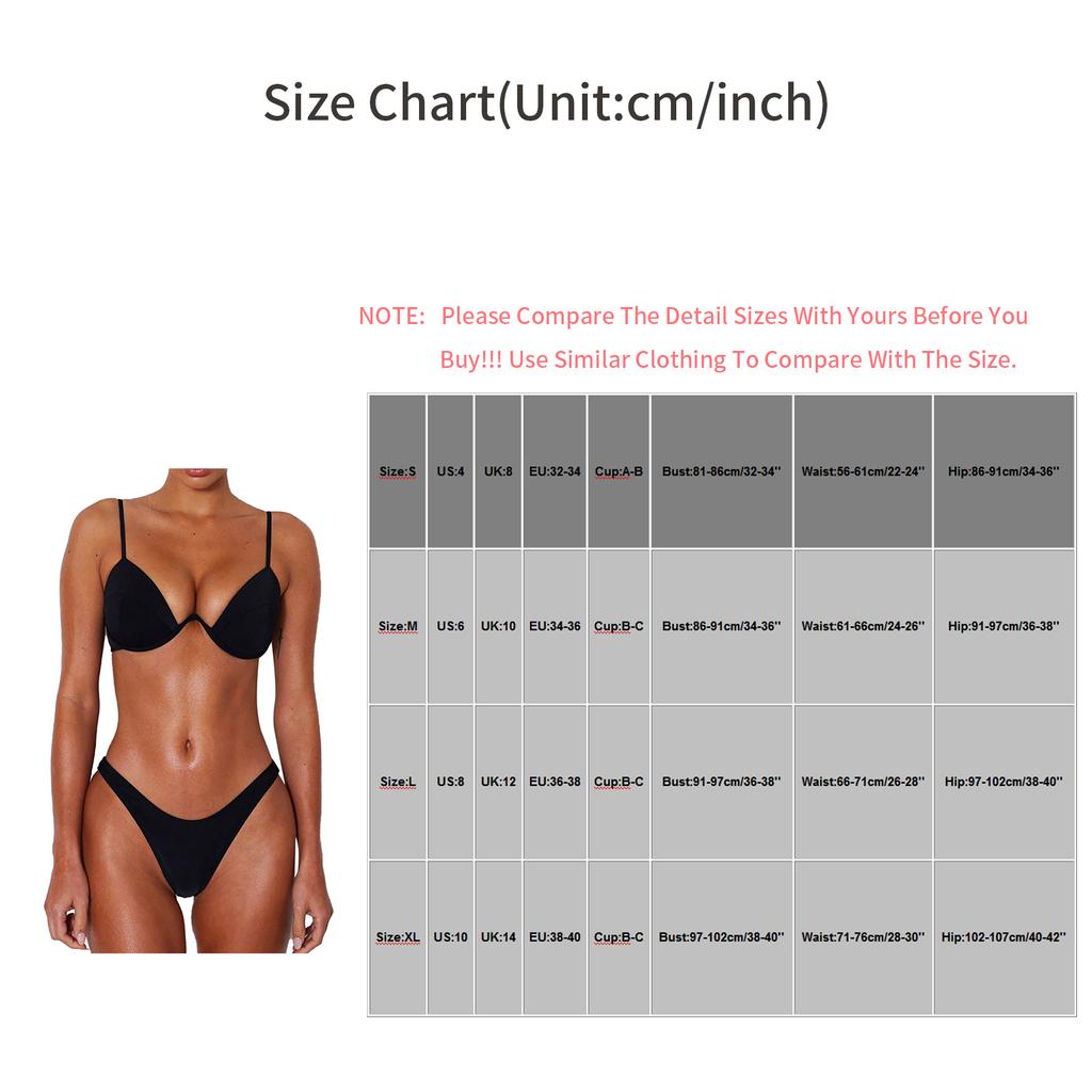 Women's Summer Fashion Sexy Color V-neck Bikini Beach Swimwear