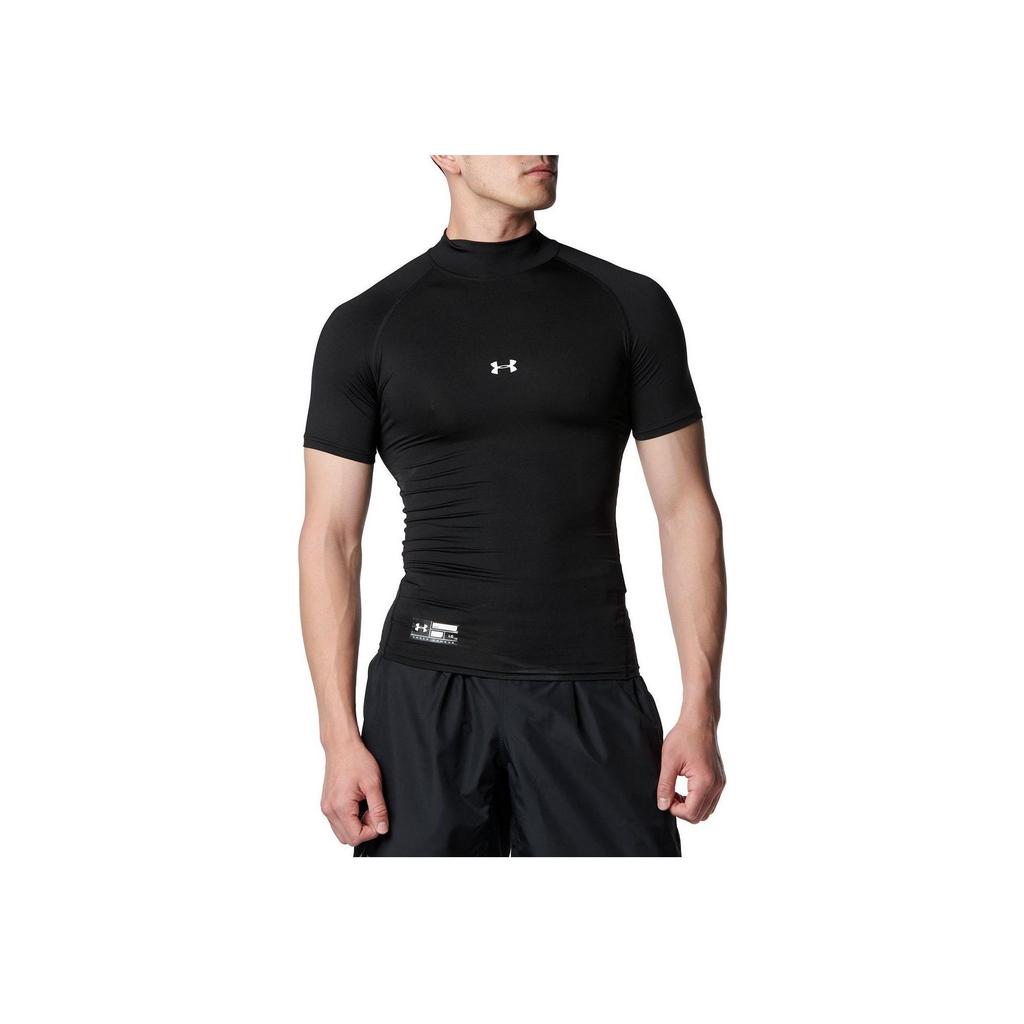 Under Armour Jednobarevné logo Rolák Slim Fit Baseballový Raglán Krátký rukáv Pánské topy Černá 1358642-001