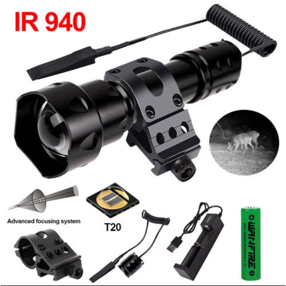 T20 850/940NM Infrared Torch | Retractable Zoom Aluminium Alloy Adventure Search Light