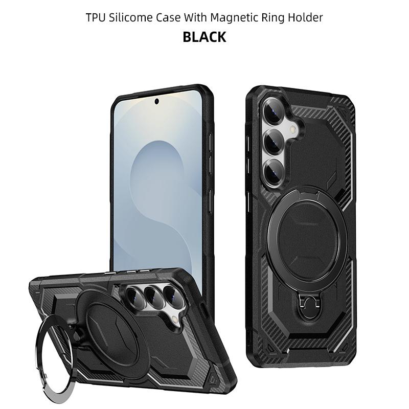 Magnetic Armor Phone Cases For Samsung S25 S24 S23 Plus  S21 Ultra FE For Galaxy S22 Wireless Charging Stand Protection Cover Funda