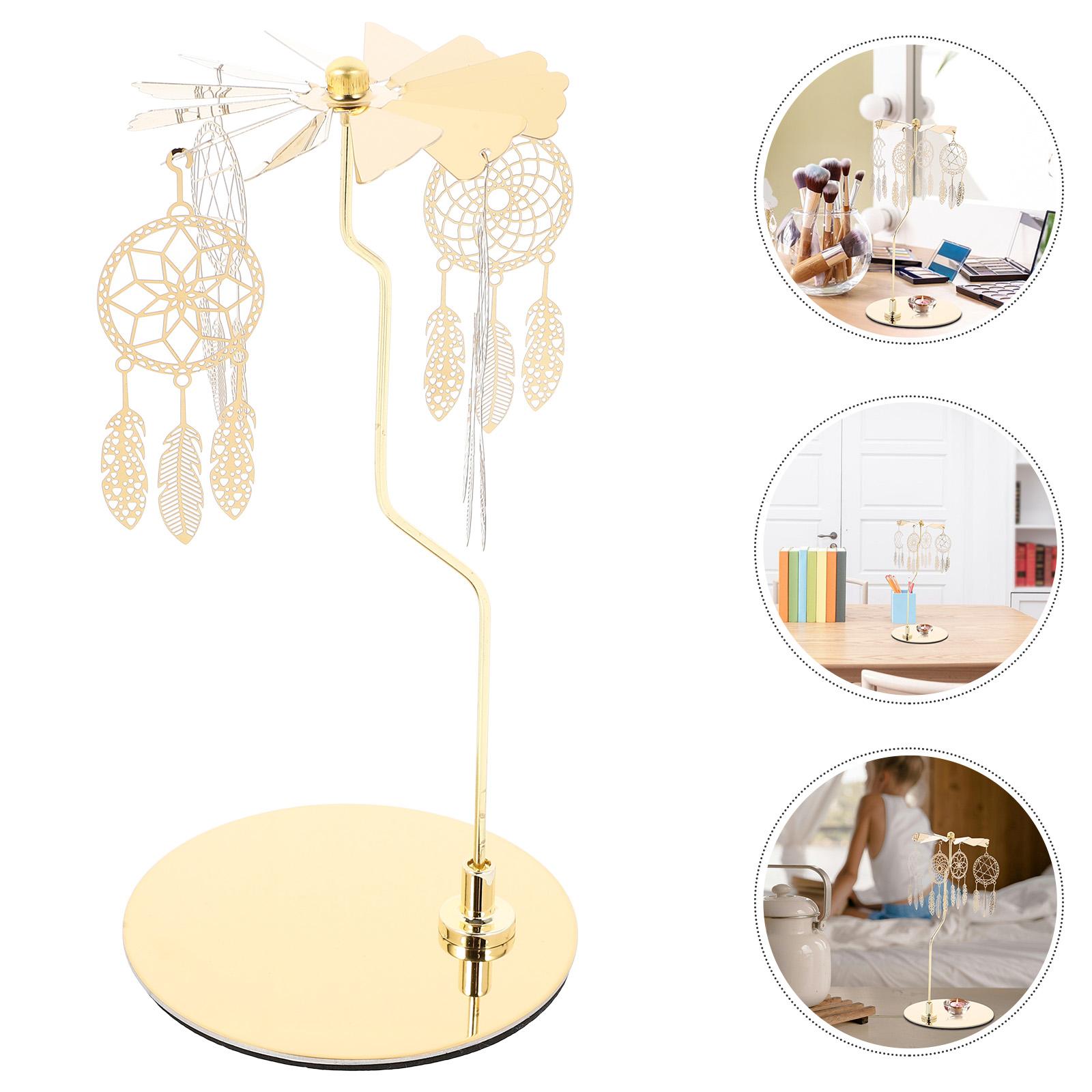 

Rotating Aromatherapy Holders Dreamcatcher Stainless Steel Home Decor Candlestick Tabletop Stand Rotating Holder Lovely 19.00X9.50X9.50CM золотистий