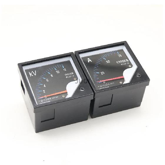 NEW 6L2 Pointer Type AC Ammeter Voltmeter Series 30/75-500/5A 0-450V 1.2kv/1.2kA Ammeter Analog Instrument Panel 80 * 80MM