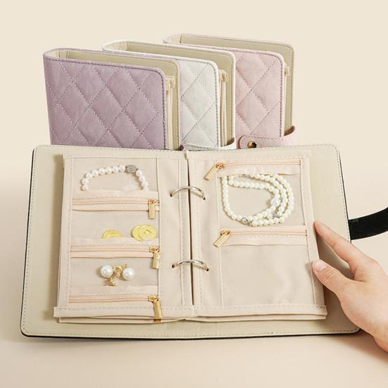 Jewelry Storage Book Set, PU Leather Travel Organizer, with 5 Removable Soft Velvet Pages Design, Jewelry Pouch for Necklaces Rings Earrings