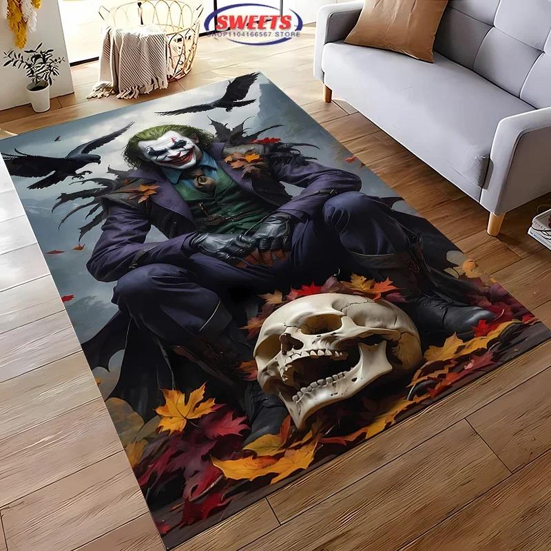 3D Printing Joker Carpet for Bedroom Living Room Children's Room Entrance Door Non-slip Durable Rug, Mashion Washable Mat, Gift