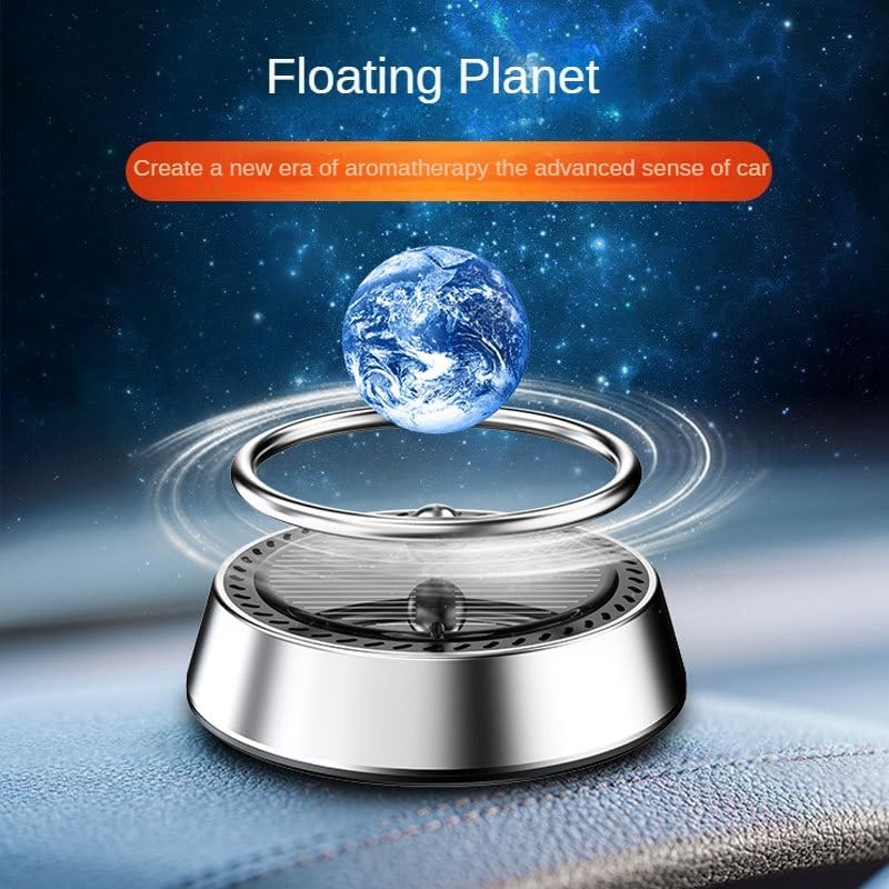 Rotating Car Air Freshener Solar Floating Earth Mars Stocking Stuffers Car Perfume Aromatherapy Diffuser Car Interior Decoration Accessories Car