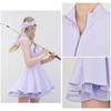 Fashion Tennis Golf Clothing Ladies Sleeveless Lace Sports Dress Quick Dry Half Zip Slim Dresses Women Girls Sports Jersey Skirt