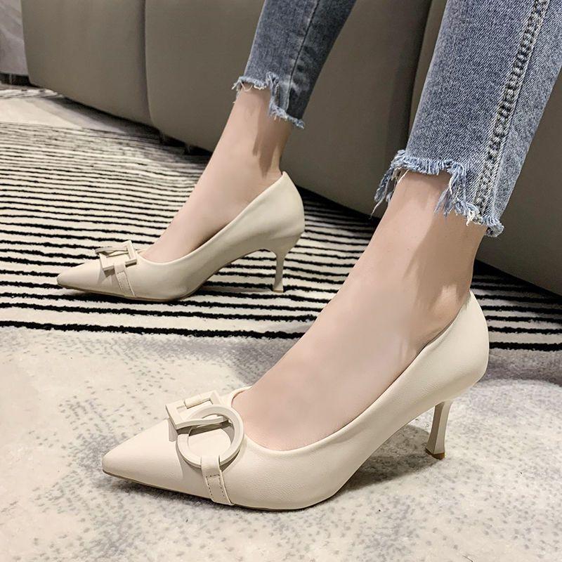 Shoes for Women 2024 On Heeled White Ladies Summer Footwear High Heels Pointed Toe Stilito Office Pumps Lastest Korean Style A E