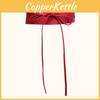 Fashionable Large Width Faux Leather Waist Belt With Bow Decoration For Dress Wear