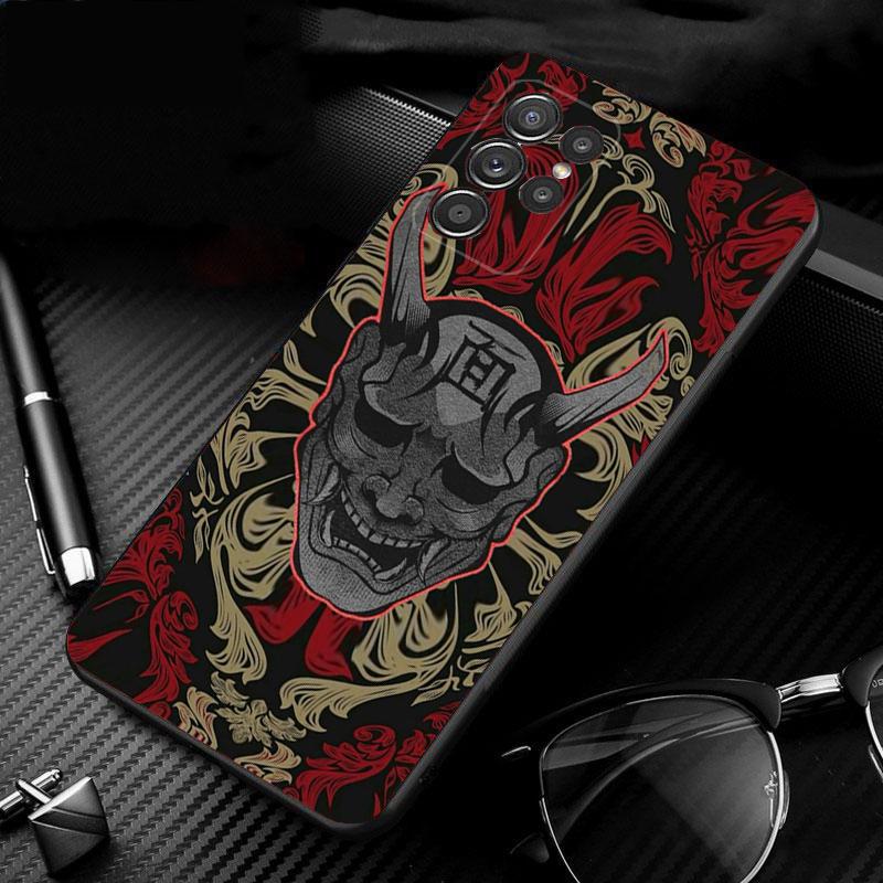 

Japanese Oni Mask Devil Art Phone Case For Samsung Galaxy S26 S25 S24 S23 S22 Ultra S23 S22 S25 Plus S24 FE S26Edge S26 Ultra